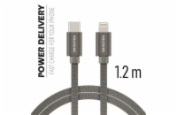 Swissten Datový Kabel Textile USB-C / Lightning 1,2 M Šedý