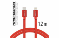 Swissten Datový Kabel Textile USB-C / Lightning 1,2 M Červený