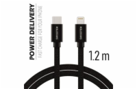 Swissten Datový Kabel Textile USB-C / Lightning 1,2 M Černý