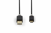 Nedis CCBW60600AT10 - USB 2.0 kabel | Typ-C Zástrčka - A Zástrčka | 1 m | Antracit