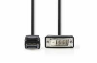 NEDIS kabel DisplayPort - DVI/ zástrčka DisplayPort - 24+1pinová zástrčka DVI-D/ černý/ 2m