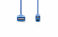 NEDIS kabel USB 3.2/ zástrčka USB-A - zástrčka USB-B/ k tiskárně apod./ modrý/ 3m