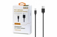 Datový kabel , micro USB, 2A, 1m, prodloužený konektor 9mm, černý, OUTDOOR