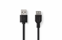 Kabel USB 2.0 A konektor/USB 2.0 A zdířka 0,2m NEDIS CCGP60010BK02