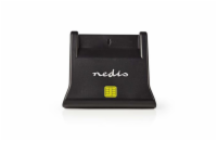 NEDIS čtečka čipových karet CRDRU2SM3BK/ Smart Card ID-1/ eObčanka/ standardní biometrické čipy/ USB 2.0/ černá