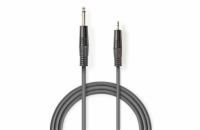 NEDIS stereo audio kabel/ 6,35 mm zástrčka - 3,5 mm zástrčka/ šedý/ 1,5m