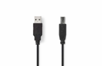 Nedis CCGB60100BK20 - USB 2.0 kabel | A Zástrčka - B Zástrčka | 2 m | Černá barva
