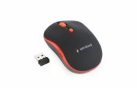 Gembird MUSW-4B-03-R/Cestovní/Optická/1 600 DPI/Bezdrátová USB/Černá-červená