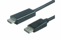 PREMIUMCORD Kabel DisplayPort 1.2 na HDMI 2.0, pro rozlišení 4Kx2K@60Hz, 1m