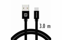 Swissten Datový Kabel Textile Usb / Usb-C 3,0 M Černý