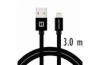 Swissten Datový Kabel Textile Usb / Lightning 3,0 M Černý