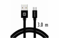 Swissten Datový Kabel Textile Usb / Micro Usb 3,0 M Černý