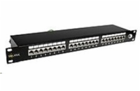 Solarix Patch panel 24 x RJ45 CAT6 STP černý 1U