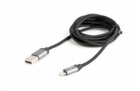 Kabel CABLEXPERT USB 2.0 Lightning (IP5 a vyšší) nabíjecí a synchronizační kabel, opletený, 1,8m, černý, blister