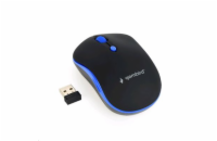 Myš GEMBIRD MUSW-4B-03-B, černo-modrá, bezdrátová, USB nano receiver