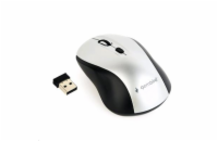 GEMBIRD Myš MUSW-4B-02-BS, černo-stříbrná, bezdrátová, USB nano receiver