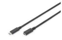 Digitus Prodlužovací kabel USB typu C, typ C samec/ samice , 0,7 m, Gen2, 5A, 10 GB, verze 3.1, CE, bl