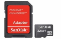 Sandisk/micro SDHC/32GB/18MBps/Class 4/+ Adaptér/Černá