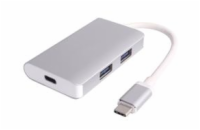 PremiumCord USB-C hub 2xUSB 3.0+PD charge