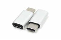 PREMIUMCORD Adaptér USB 3.1 C/male - USB 2.0 Micro-B/female, stříbrný