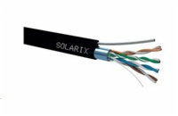 Solarix Kabel FTP PE drát c5e  venkovní, samonosný, 305m
