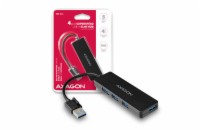 AXAGON HUE-G1A, 4x USB 3.2 Gen 1 SLIM hub, kabel Type-A 14cm napevno