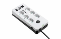 Eaton Protection Box 6 Tel@ USB FR, přepěťová ochrana, 6 zásuvek, 2x USB nabíječka, 1m