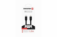 Swissten Datový Kabel Textile USB-C / Lightning Mfi 1,2 M Černý
