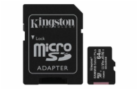 Kingston microSDXC 64GB SDCS2/64GB  Canvas Select Plus 100R A1 C10 Card + SD adaptér