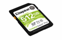 Kingston paměťová karta 512GB Canvas Select Plus SD UHS-I (čtení/zápis: 100/85MB/s)