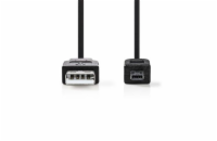 NEDIS kabel USB 2.0 USB/ zástrčka USB-A - zástrčka Hirose Mini 4kolíkový/ černá/ 2m