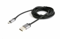 CABLEXPERT kabel USB A Male/Micro USB Male 2.0, 1,8m, opletený, černý, blister