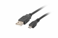 LANBERG Micro USB (M) na USB-A (M) 2.0 kabel 1m, černý