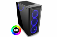 EVOLVEO Ptero Q1/Midi Tower/Transpar./Černá