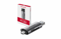 AXAGON CRE-SAC, USB3.2 Gen 1 Type-C + Type-A externí čtečka karet SD/microSD, podpora UHS-I