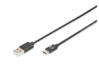 Digitus Připojovací kabel USB C na A  1,0 m, 3A, 480 MB, verze 2.0