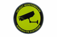 OPTIX Hikvision Samolepka - objekt monitorován kamerovým systémem, kulatá 10cm