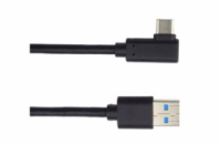 PREMIUMCORD Kabel USB typ C/M zahnutý konektor 90° - USB 3.0 A/M, 3m