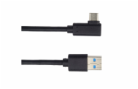 PREMIUMCORD Kabel USB typ C/M zahnutý konektor 90° - USB 3.0 A/M, 2m