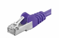 PREMIUMCORD Patch kabel CAT6a S-FTP, RJ45-RJ45, AWG 26/7 0,25m fialová