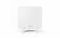 NEDIS aktivní pokojová DVB-T/T2 anténa/ FM / UHF / VHF/ rozsah příjmu 0-25 km/ LTE700/ zesílení 30 dB/ ABS/ bílá