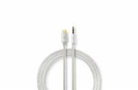 Nedis CCTB65940AL10 USB-C na 3,5mm jack, audio, USB 2.0, zástrčka USB-C, zástrčka 3,5mm jack, nylon, 1m, štríbrný NEDIS PROFIGOLD USB-C/USB 2.0 adaptér/ USB-C zástrčka - 3,5 jack mm zástrčka/ nylon/ s