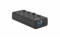 Natec Mantis Z29314 USB HUB 2 aktivní rozbočovač s funkcí nabíjení 4x USB 3.0 HUB, vypínač, napájecí adaptér