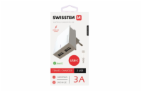 Swissten Síťový Adaptér Smart Ic 2X Usb 3A Power + Datový Kabel Usb / Type C 1,2 M Bílý