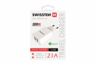 Swissten Síťový Adaptér Smart Ic 2X Usb 2,1A Power Bílý