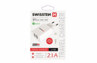 Swissten Síťový Adaptér Smart Ic 2X Usb 2,1A Power + Datový Kabel Usb / Lightning Mfi 1,2 M Bílý