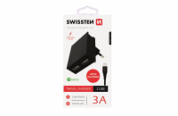 Swissten Síťový Adaptér Smart Ic 2X Usb 3A Power + Datový Kabel Usb / Lightning 1,2 M Černý