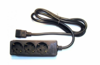 Eaton kabel / prodlužovací přívod do UPS, koncovka IEC C14, 3 zásuvky schuko, černý, 10A