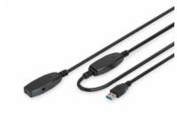 DIGITUS Extension Cable USB 3.0 SuperSpeed Type USB A/A M/F active black 15m