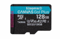 KINGSTON 128GB microSDHC Canvas Go! PLus 170R/100W U3 UHS-I V30 Card bez adapteru